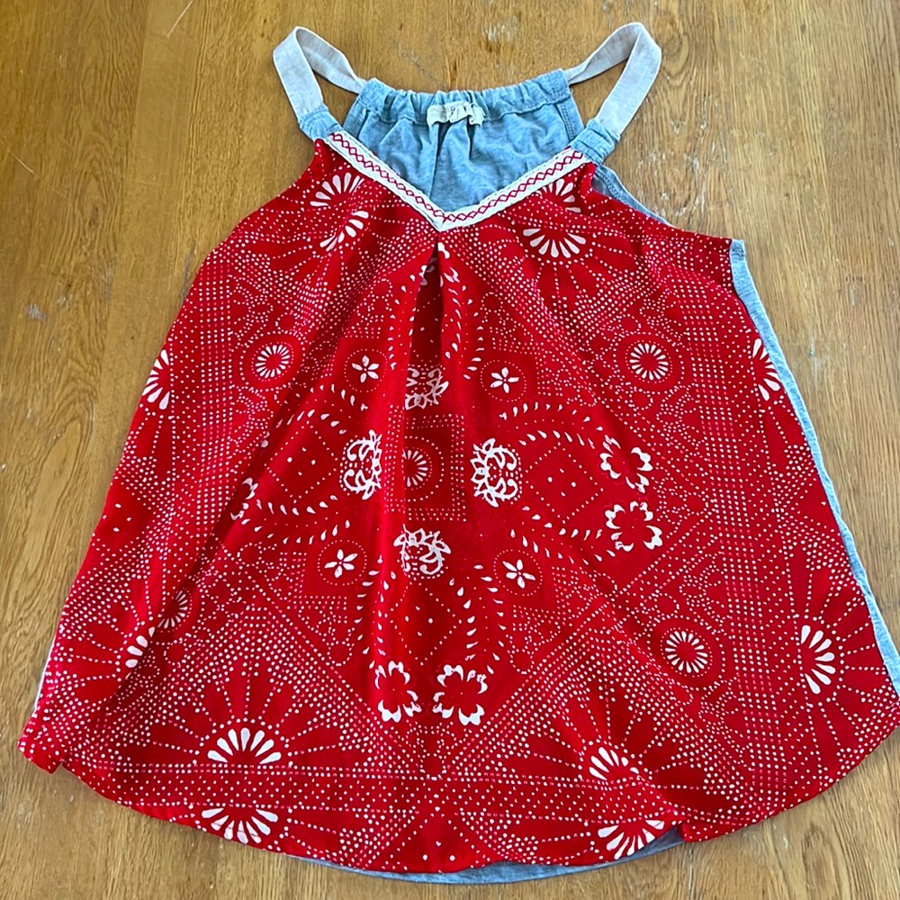 Red & gray stylish tank top